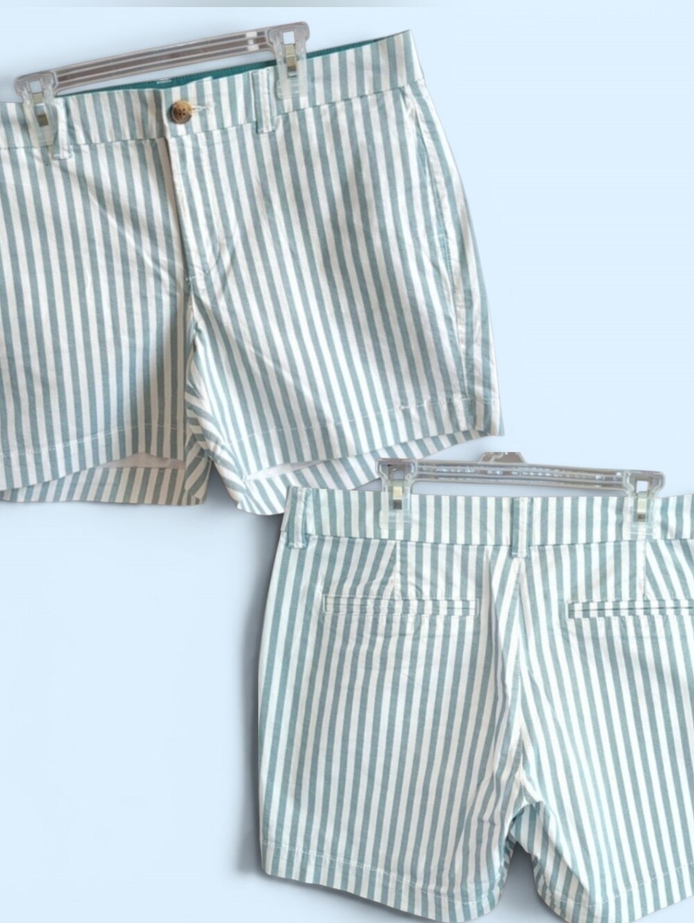Green/White Striped Everyday Shorts